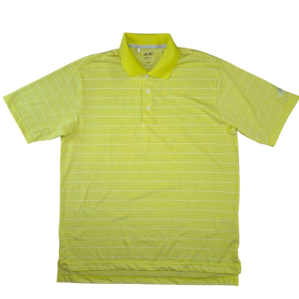 Adidas Golf Nwot Climalite Yellow Stripe Golf Polo Shirt Size Medium